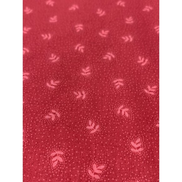 Red Cotton Fabric with Leaf Pattern 27" X 42" For Crafting & Sewing Projects - Picture 2 of 4